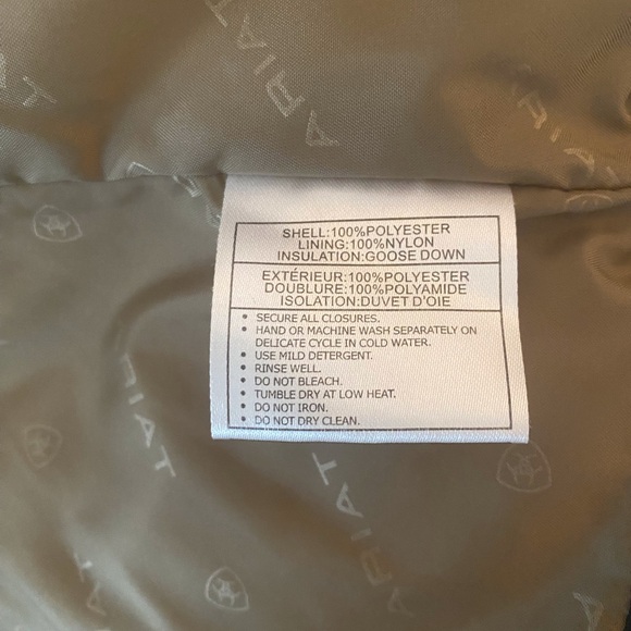 ARIAT Black Goose Down Jacket, size Large - Picture 7 of 8